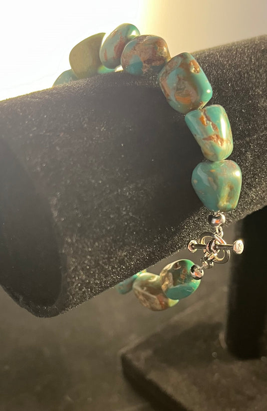Natural Turquoise Chunk Bracelet