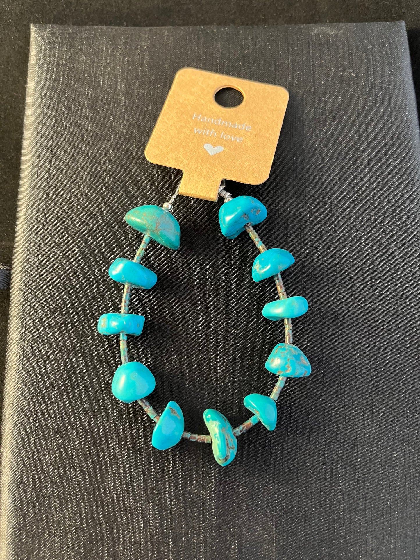 Natural Turquoise Blue Spaced Bracelet