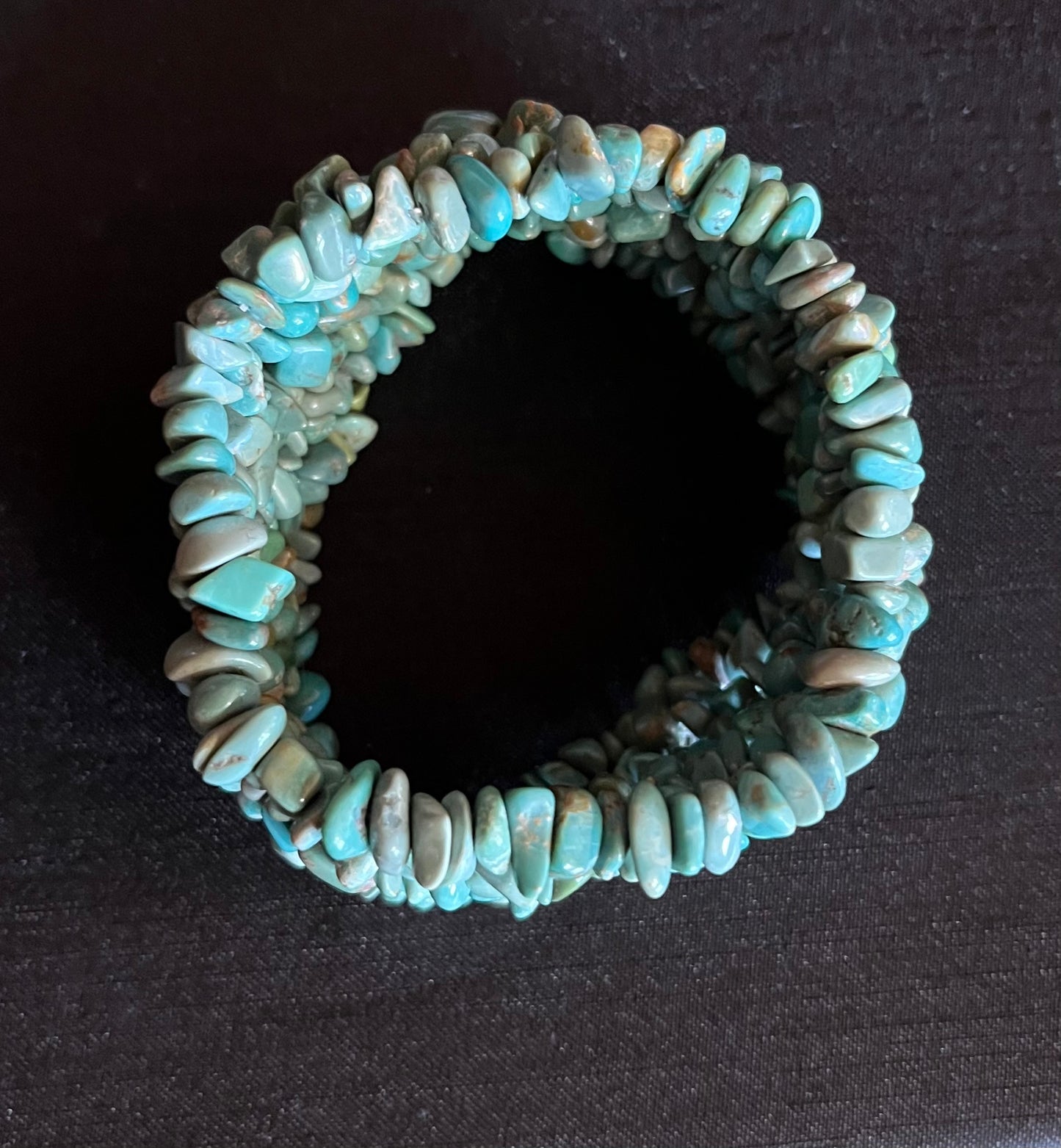 Natural Turquoise Chip Bracelet- Stretchy