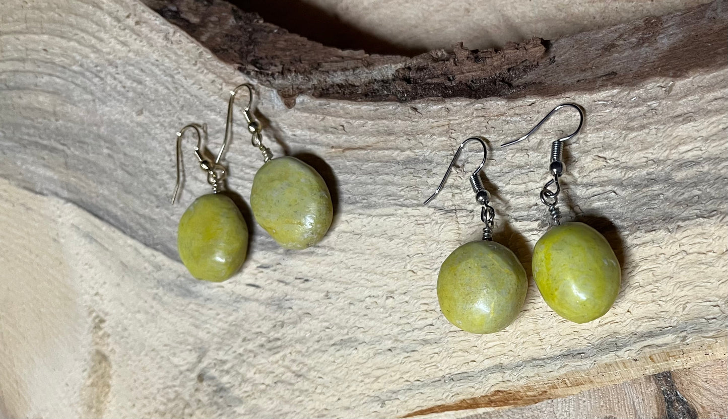 Yellow Turquoise Nugs Earrings