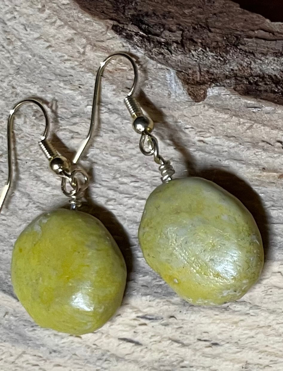 Yellow Turquoise Nugs Earrings