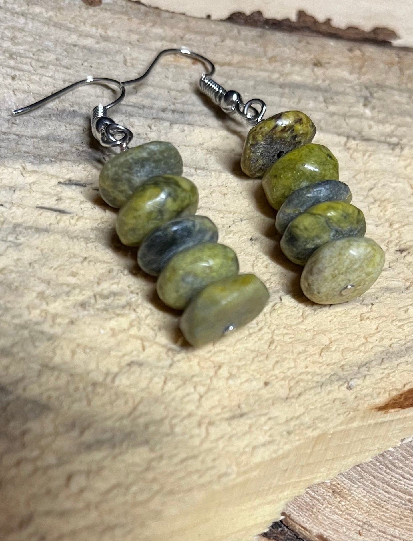 Yellow Turquoise Rondelles Earrings