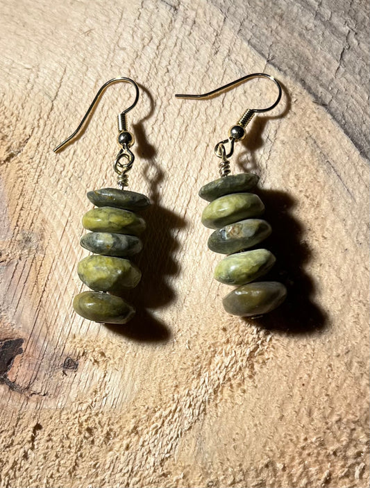 Yellow Turquoise Rondelles Earrings