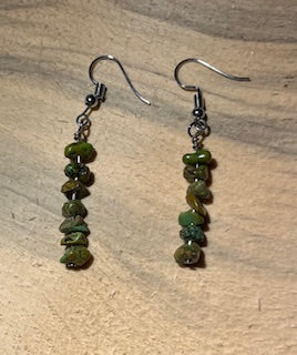 African Turquoise Tiny Chips Earrings
