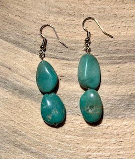 Minty 2-toned Turquoise medium Nugs Earrings
