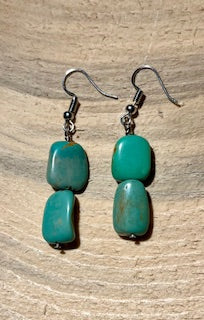Minty 2-toned Turquoise medium Nugs Earrings