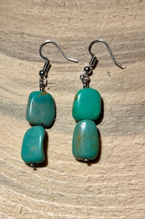 Minty 2-toned Turquoise medium Nugs Earrings