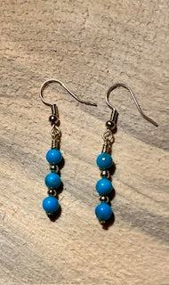 Sleeping Beauty Turquoise Spaced Earrings