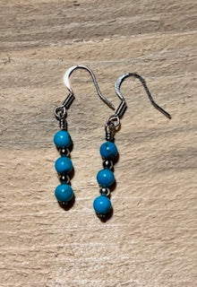 Sleeping Beauty Turquoise Spaced Earrings