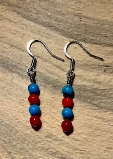 Sleeping Beauty Turquoise & Coral Earrings