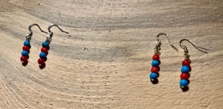 Sleeping Beauty Turquoise & Coral Earrings