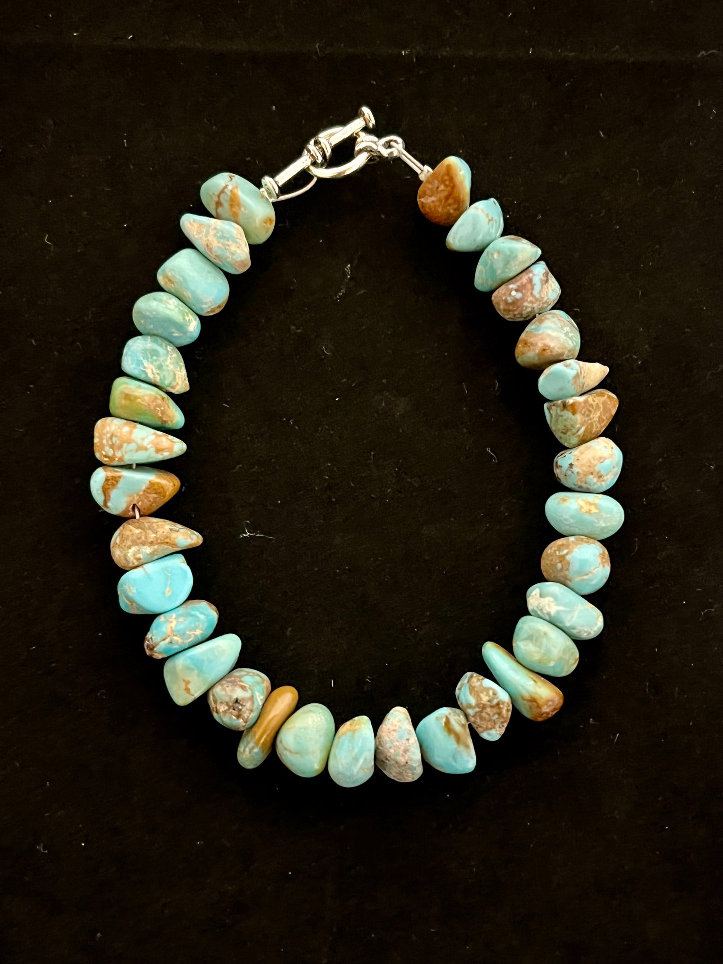 2- toned Turquoise Rough Rounds Bracelet