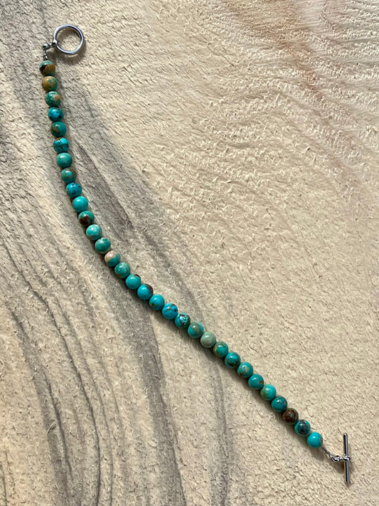 2-toned Turquoise 4mm rounds Bracelet