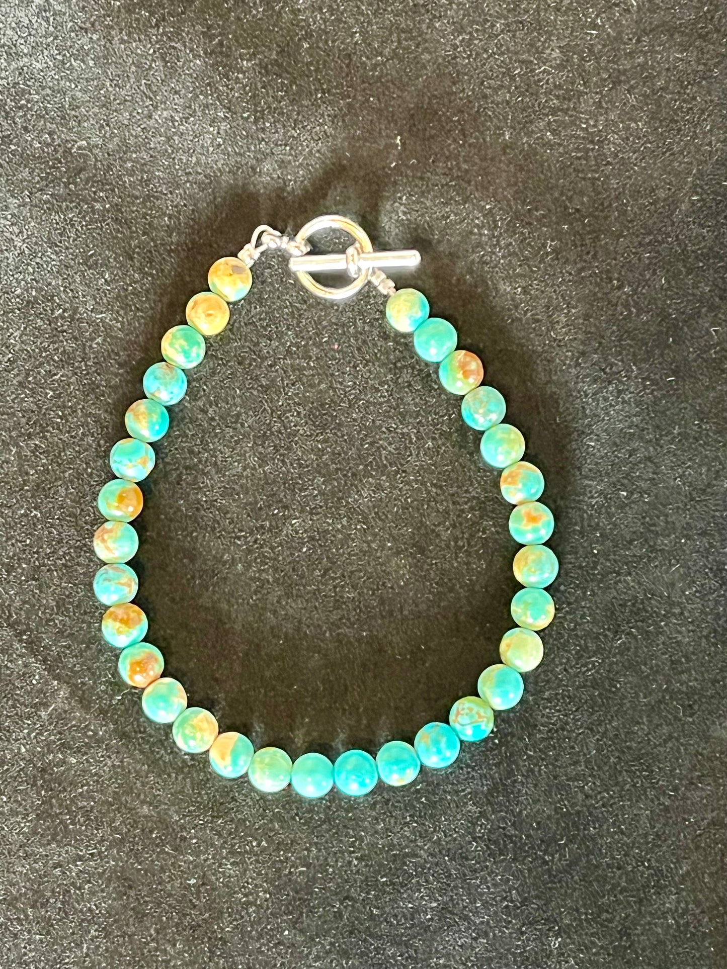 2-toned Turquoise 4mm rounds Bracelet