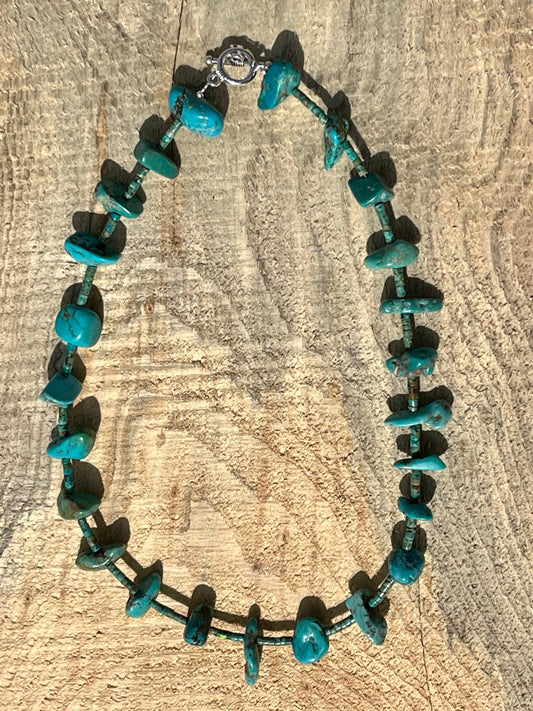 Natural Turquoise Spaced Necklace