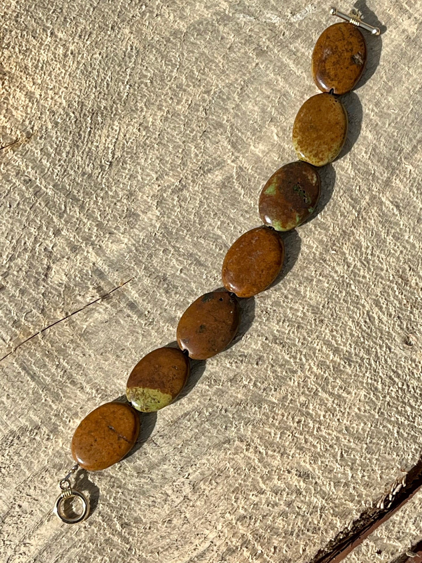 Brown Turquoise Ovals Bracelet