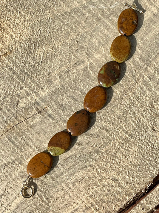 Brown Turquoise Ovals Bracelet