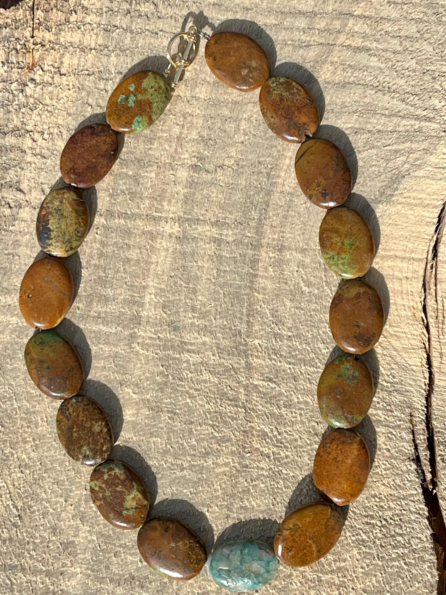Brown Turquoise Ovals Necklace