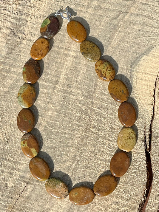 Brown Turquoise Ovals Necklace