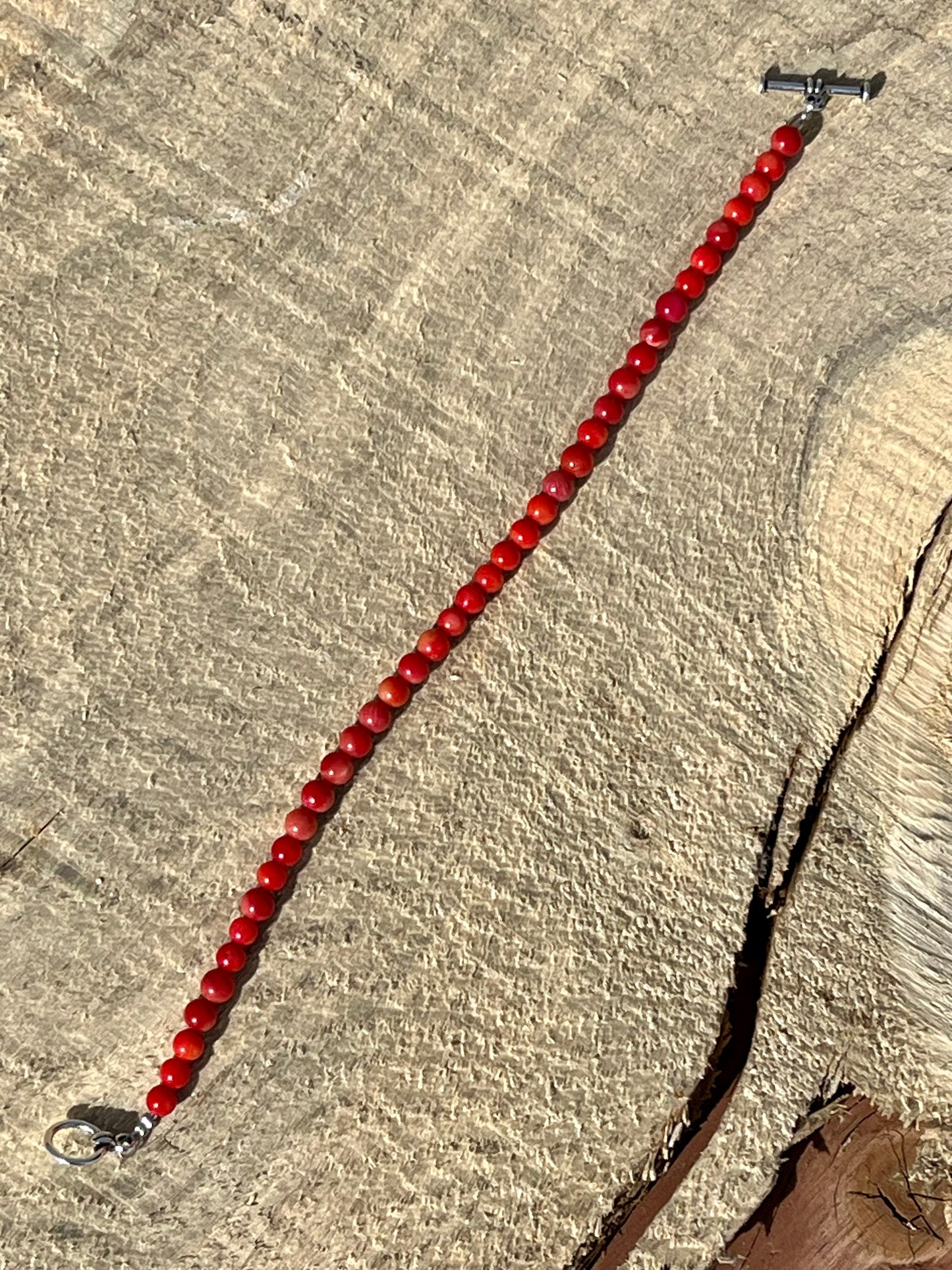 Bamboo Coral 5mm rounds Bracelet