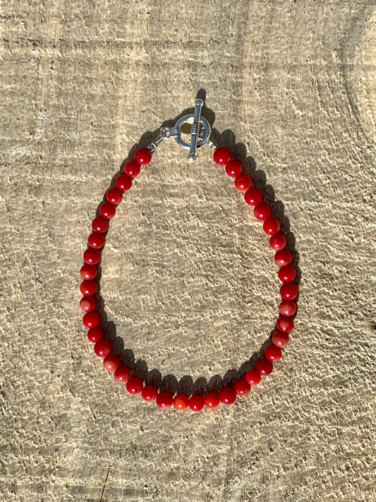 Bamboo Coral 5mm rounds Bracelet