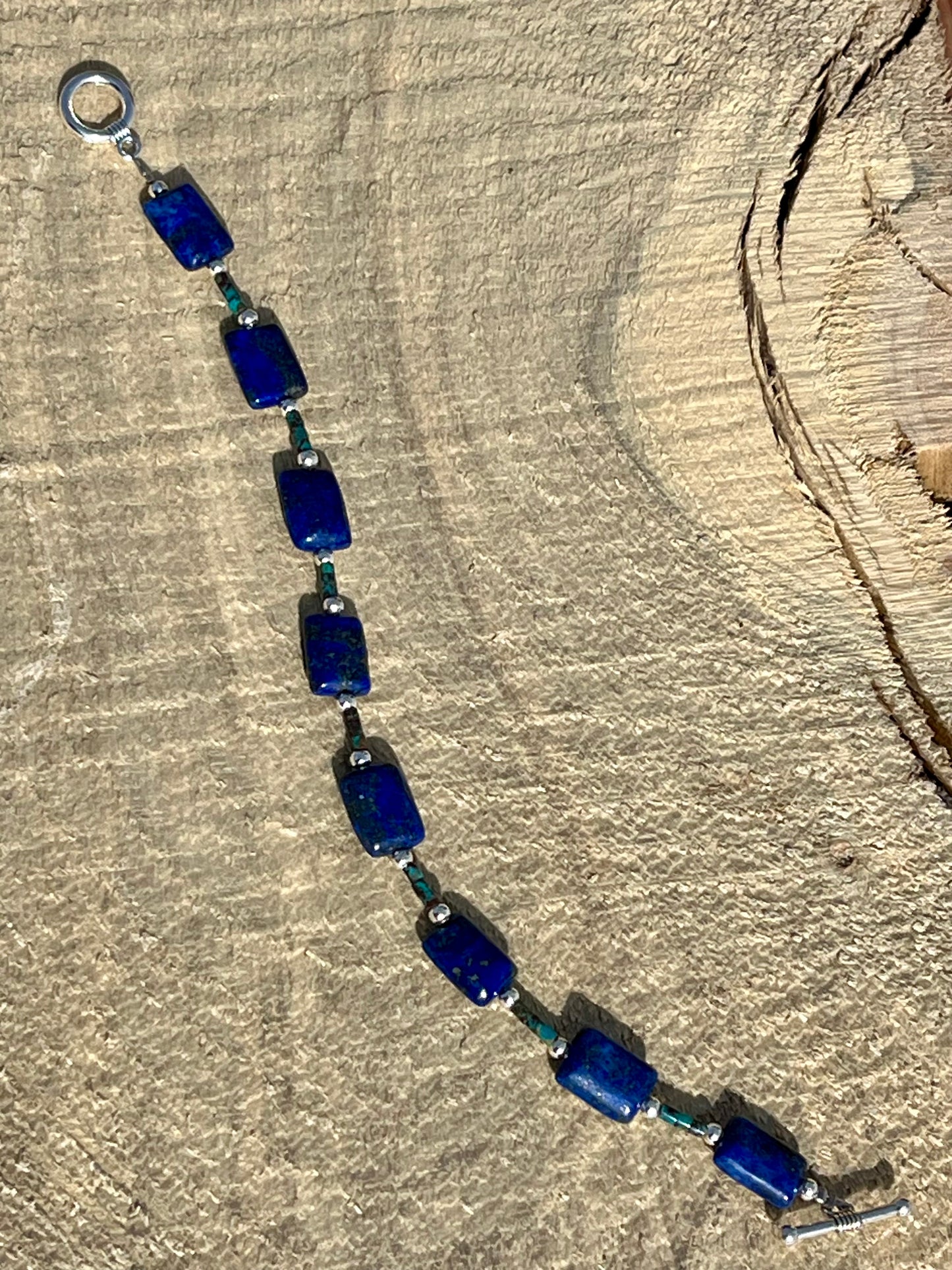 Lapis Tile/bamboo coral Bracelet