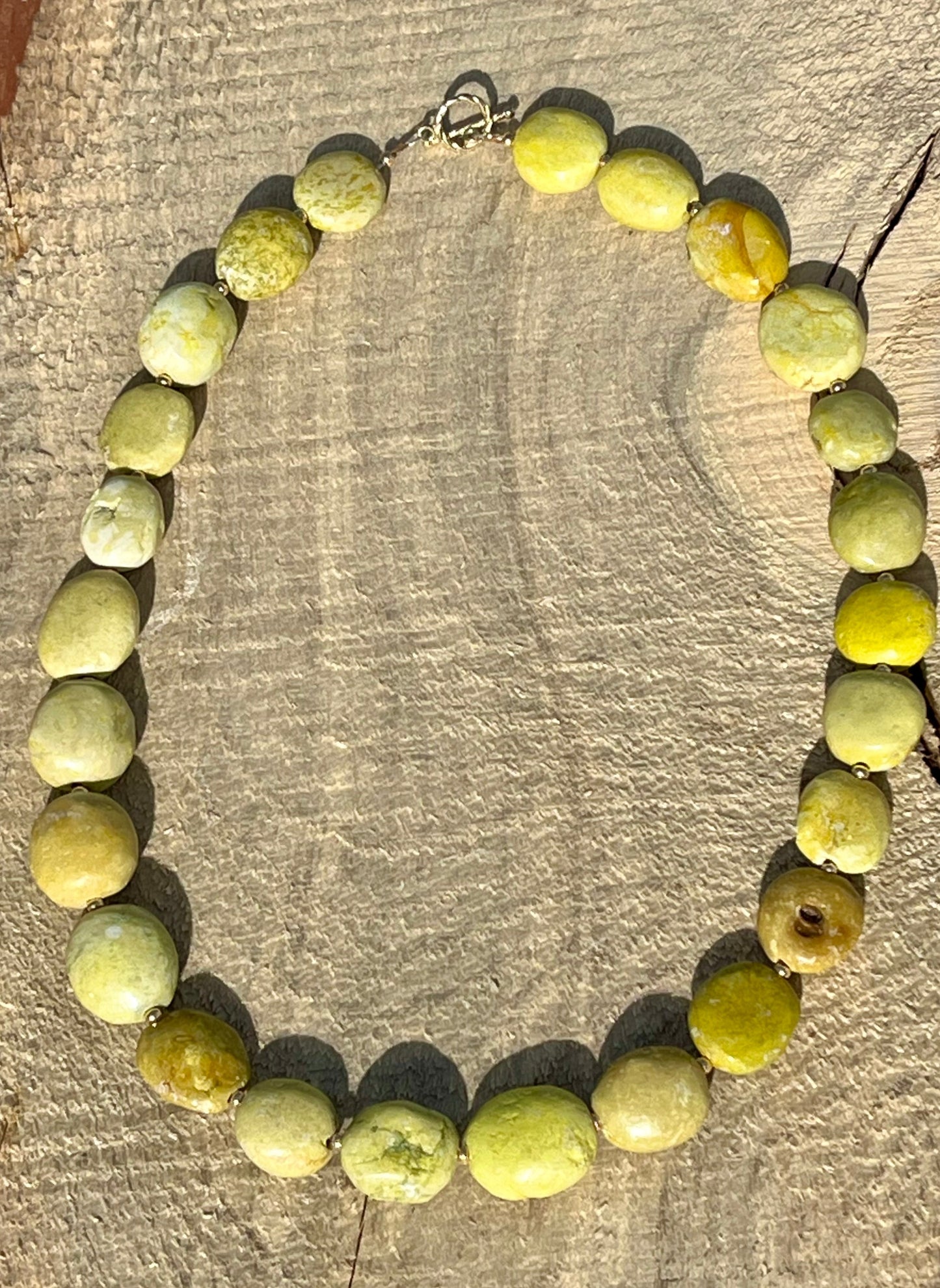Yellow Turquoise Nugs Necklace