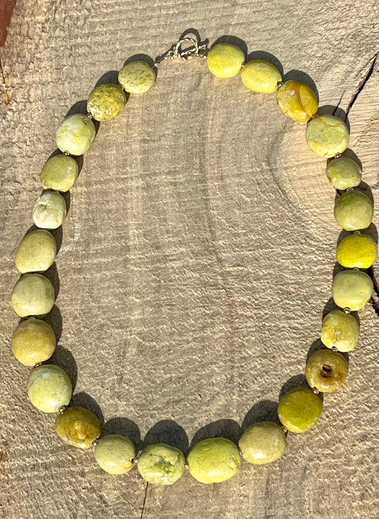 Yellow Turquoise Nugs Necklace