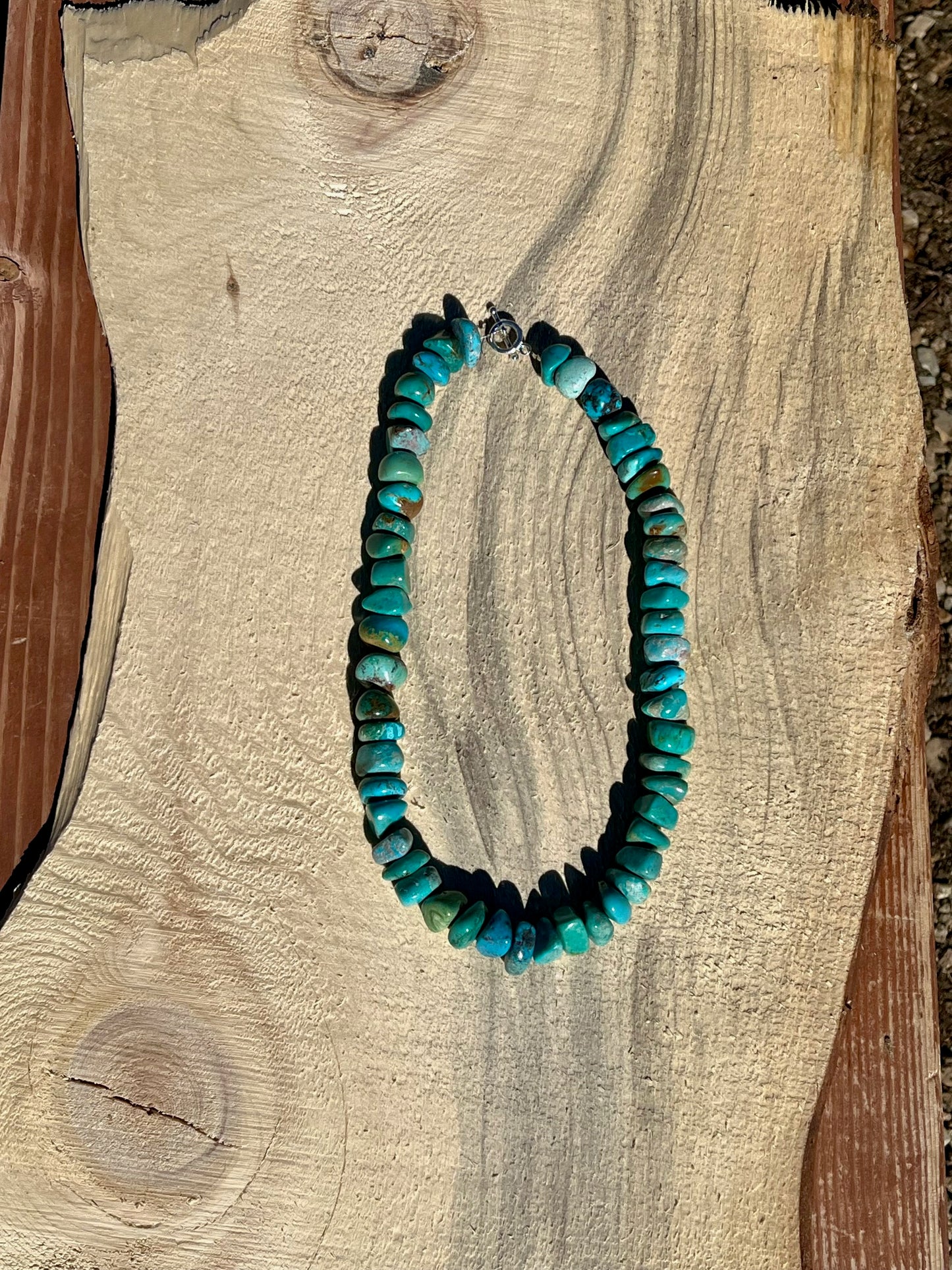 Bright Blue Natural Turquoise Chunky Statement Necklace