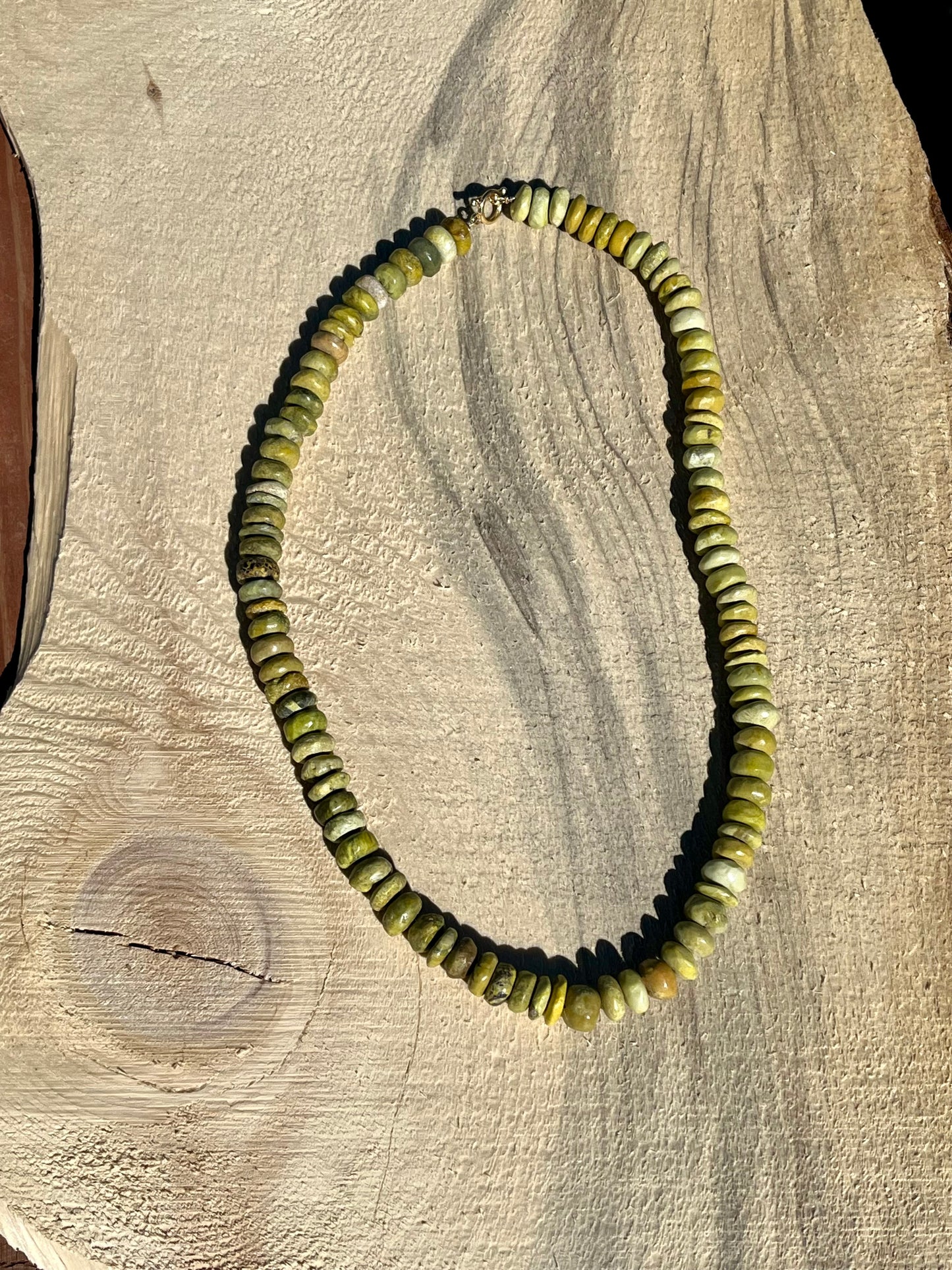 Yellow Turquoise Rondelles Necklace