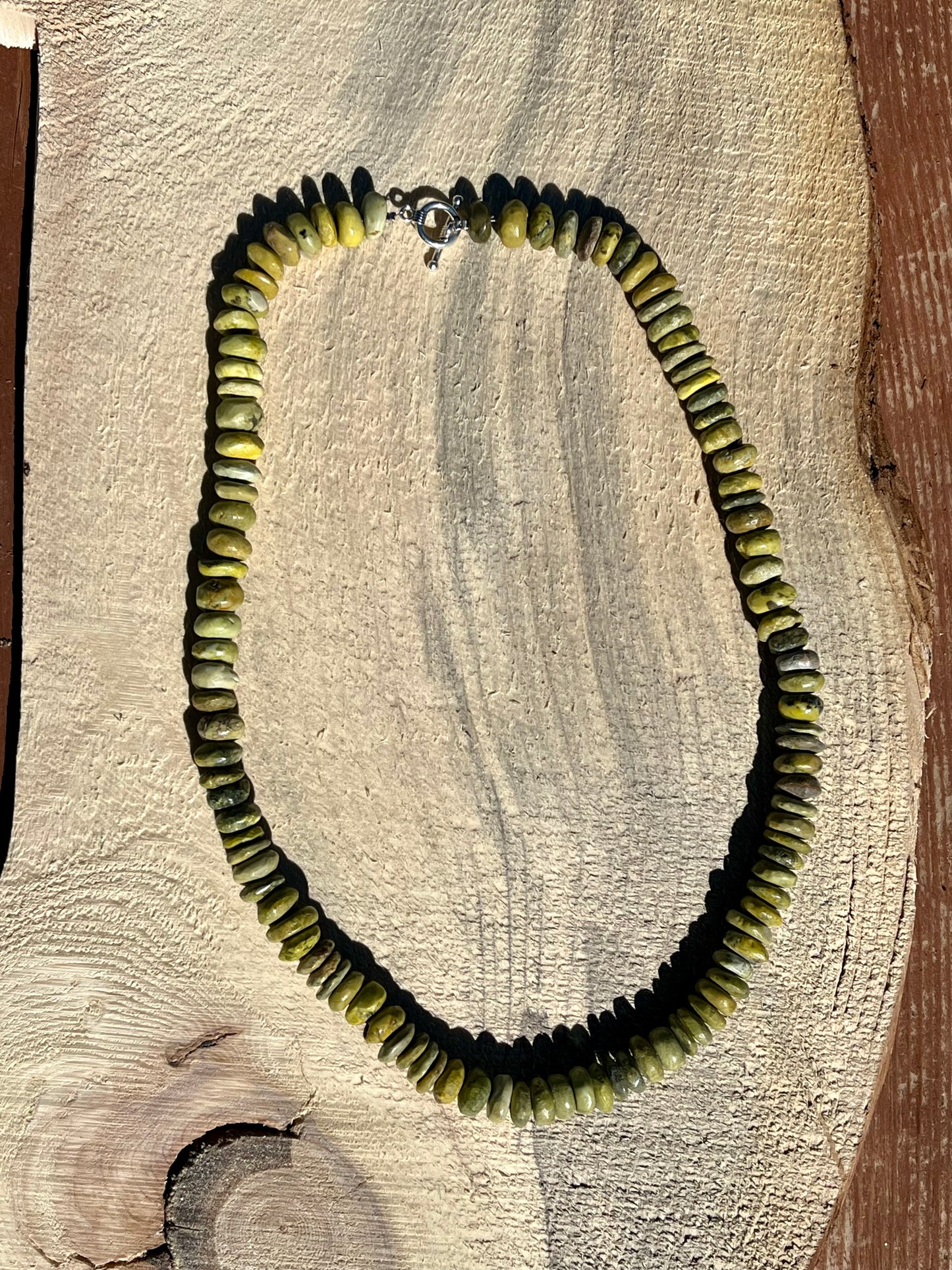 Yellow Turquoise Rondelles Necklace