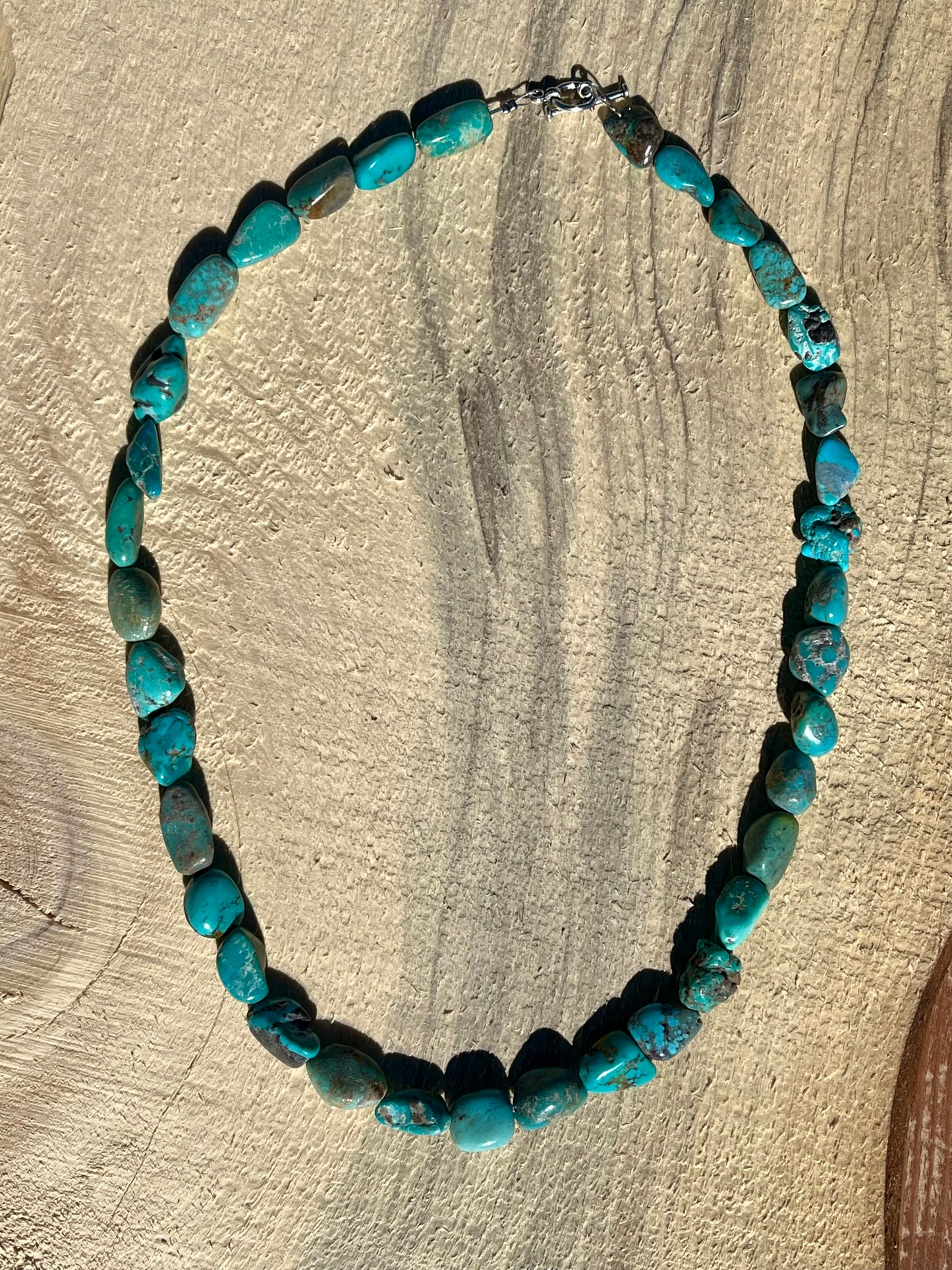 Natural Turquoise Aqua Nuggets Necklace