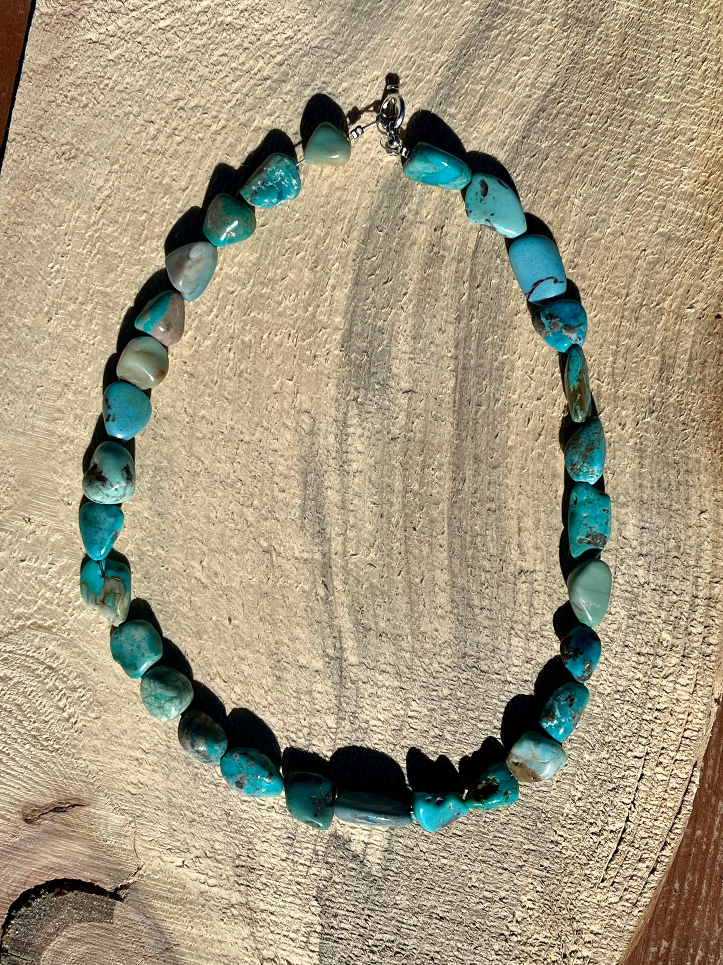 Natural Turquoise Aqua Nuggets Necklace