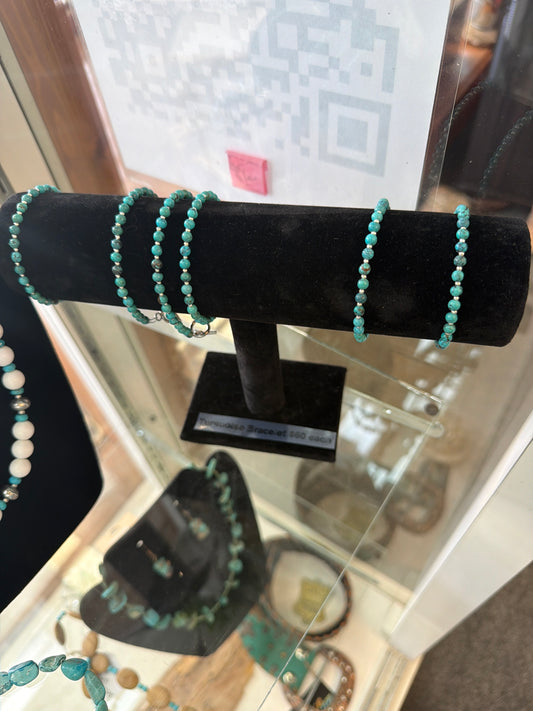 Turquoise bracelet 4mm rounds with spacers