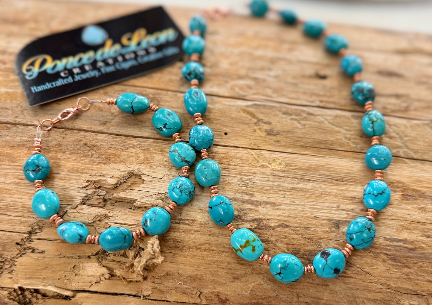 Turquoise and Copper Oval/rondelles Set