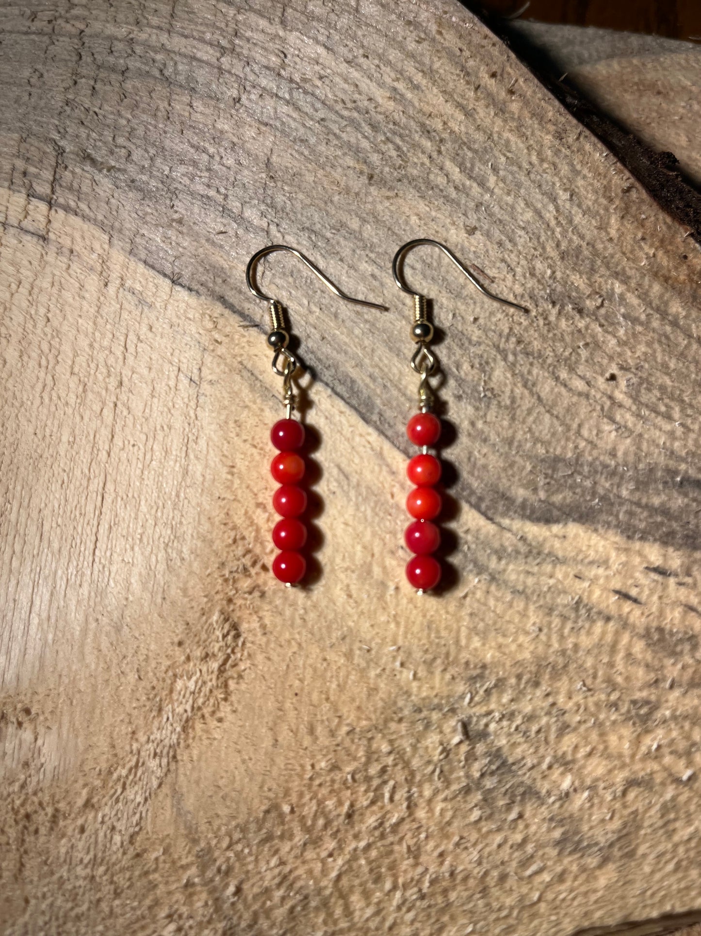 Bamboo Coral 5mm rounds Earrings