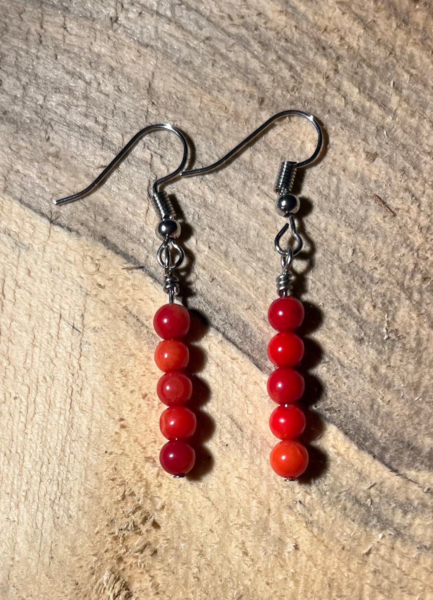 Bamboo Coral 5mm rounds Earrings