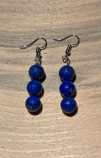 Lapis Faceted 3 stack Earrings