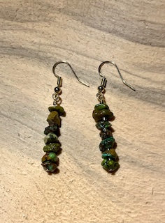 African Turquoise Tiny Chips Earrings