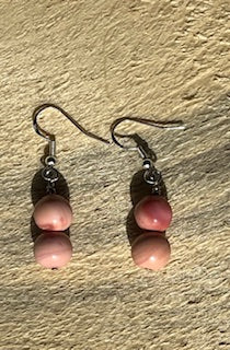 Light Pink Coral Rounds Earrings