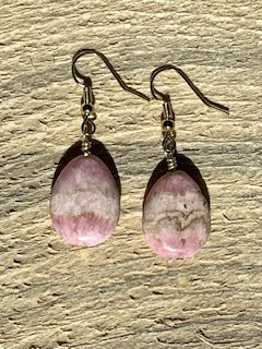 Peach Blossom Jade Drop Earrings