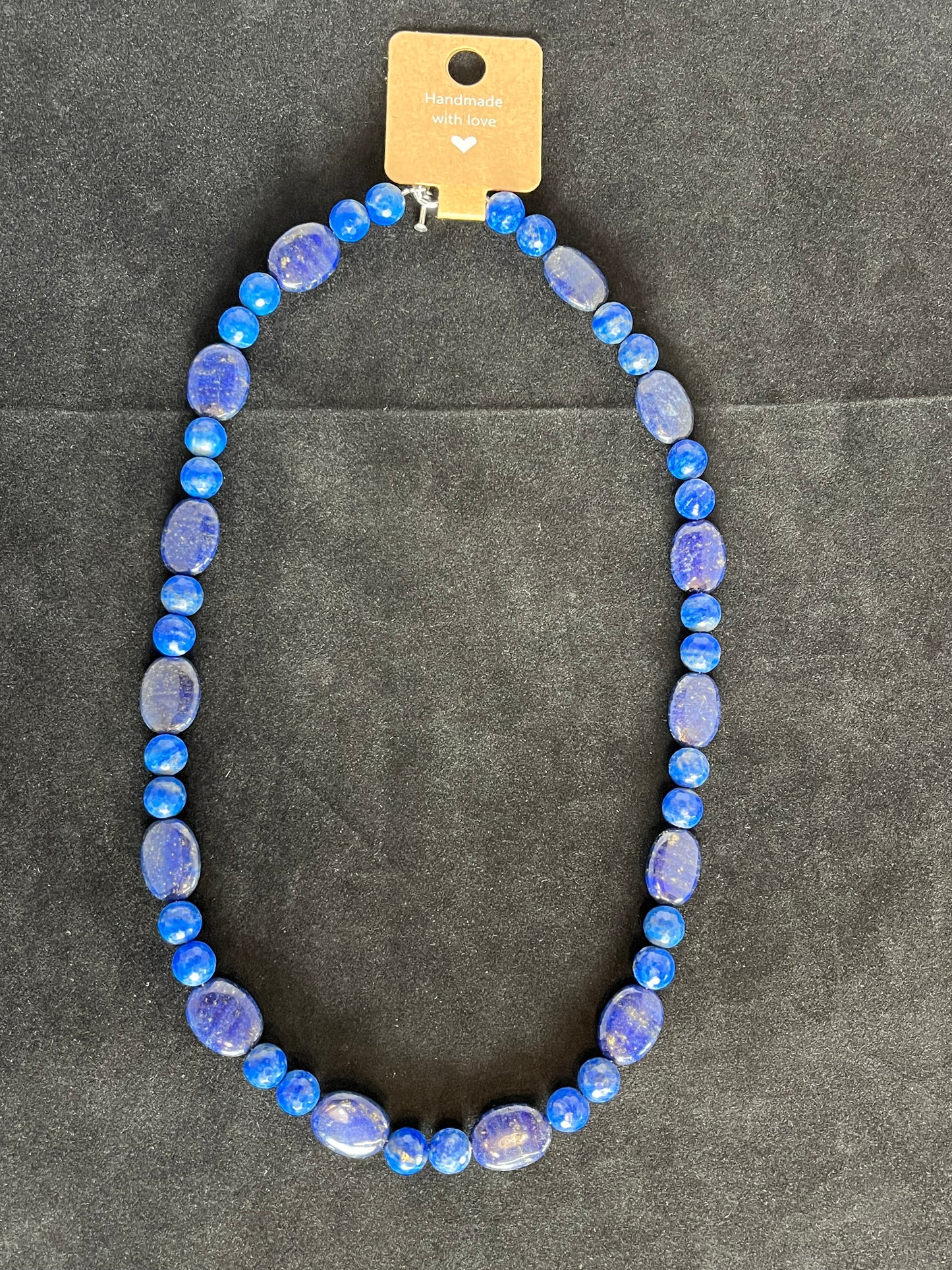 Lapis Mixed Faceted and Ovals Necklace