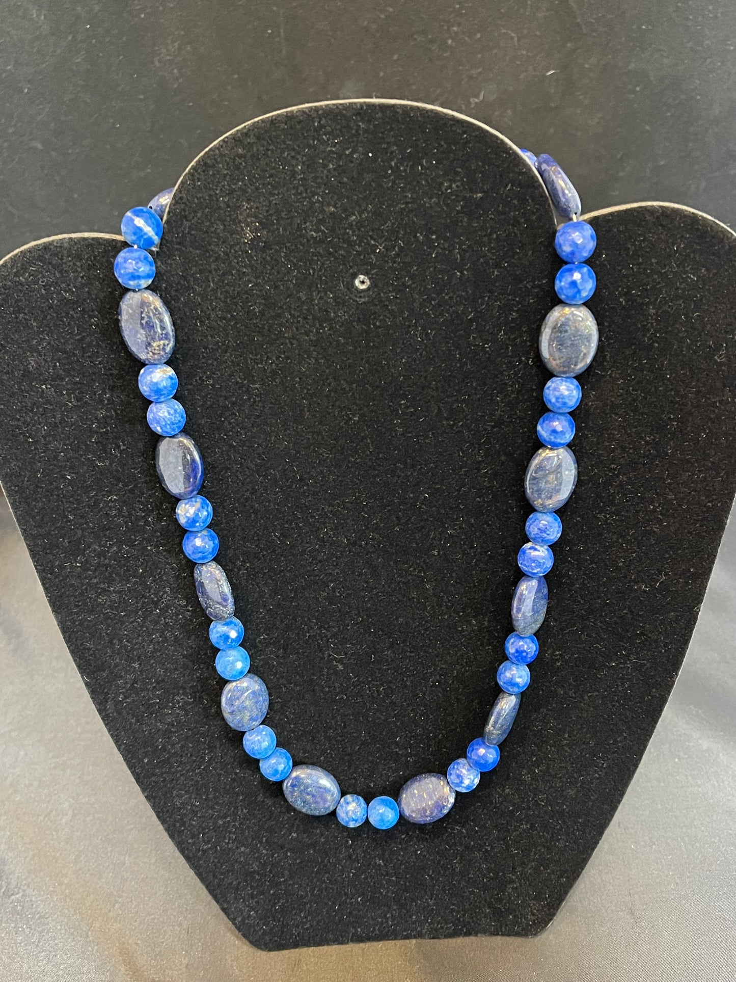 Lapis Mixed Faceted and Ovals Necklace