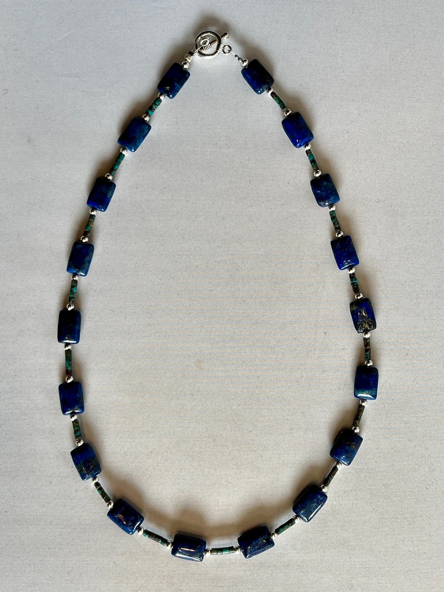 Lapis Tile/bamboo coral Necklace