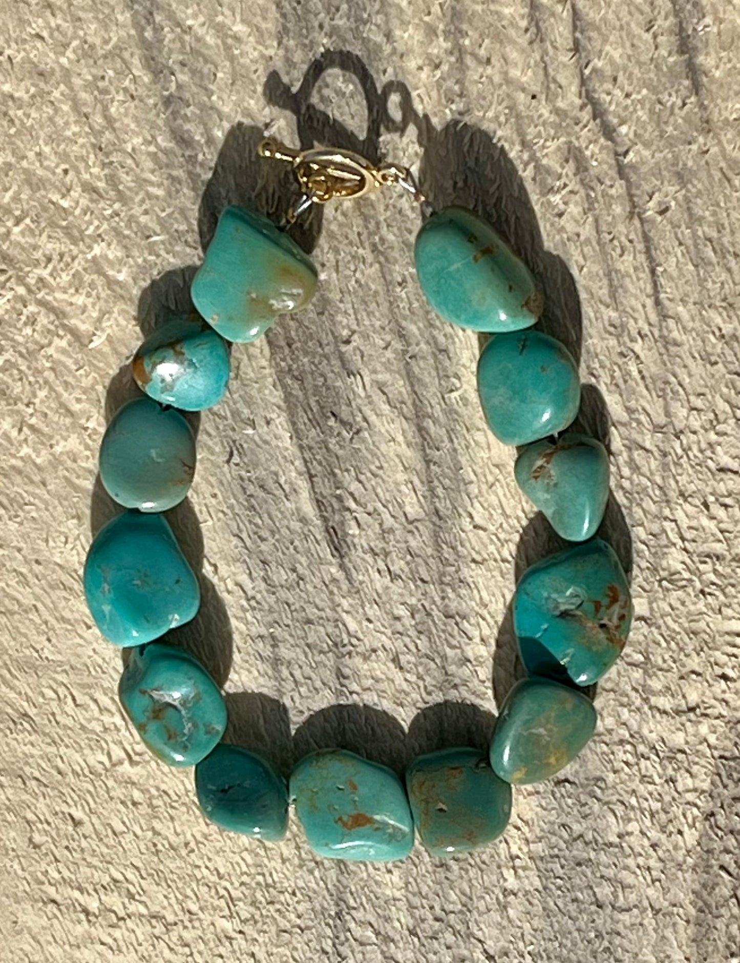 Minty 2-toned Turquoise medium Nugs Bracelet