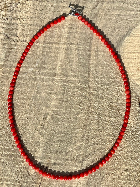 Bamboo Coral 5mm rounds Necklace