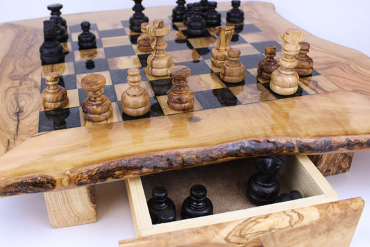 Olive Wood Chess Board 12/14”